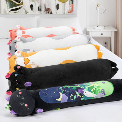 50cm Minzkatze Kuscheltier – Kawaii Plüschkissen Schwarz