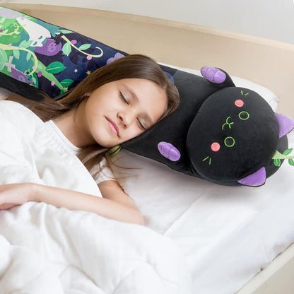 50cm Minzkatze Kuscheltier – Kawaii Plüschkissen Schwarz