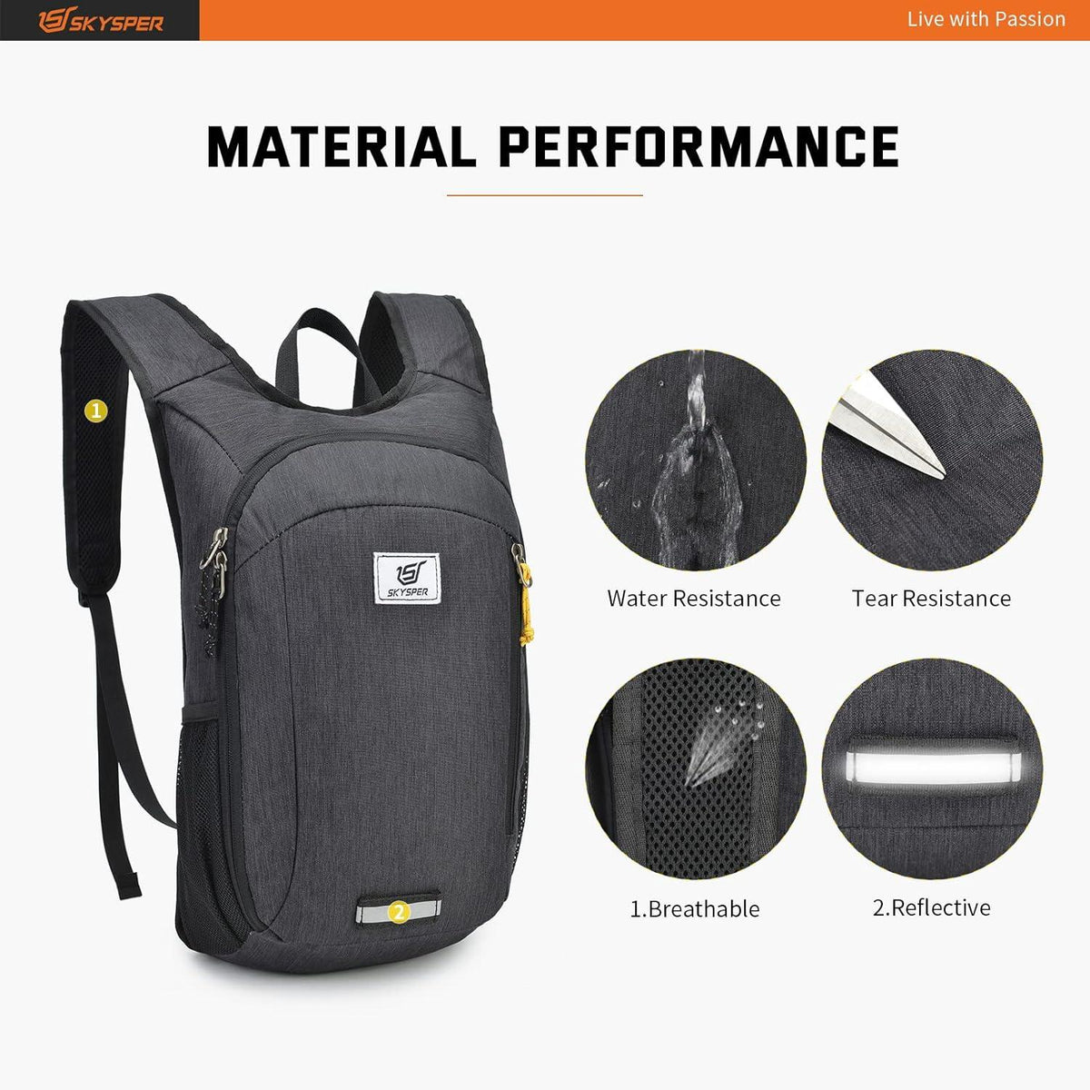 SKYSPER 10L Ultraleichter Faltbarer Tagesrucksack für Wandern, Reisen, Städtetrips
