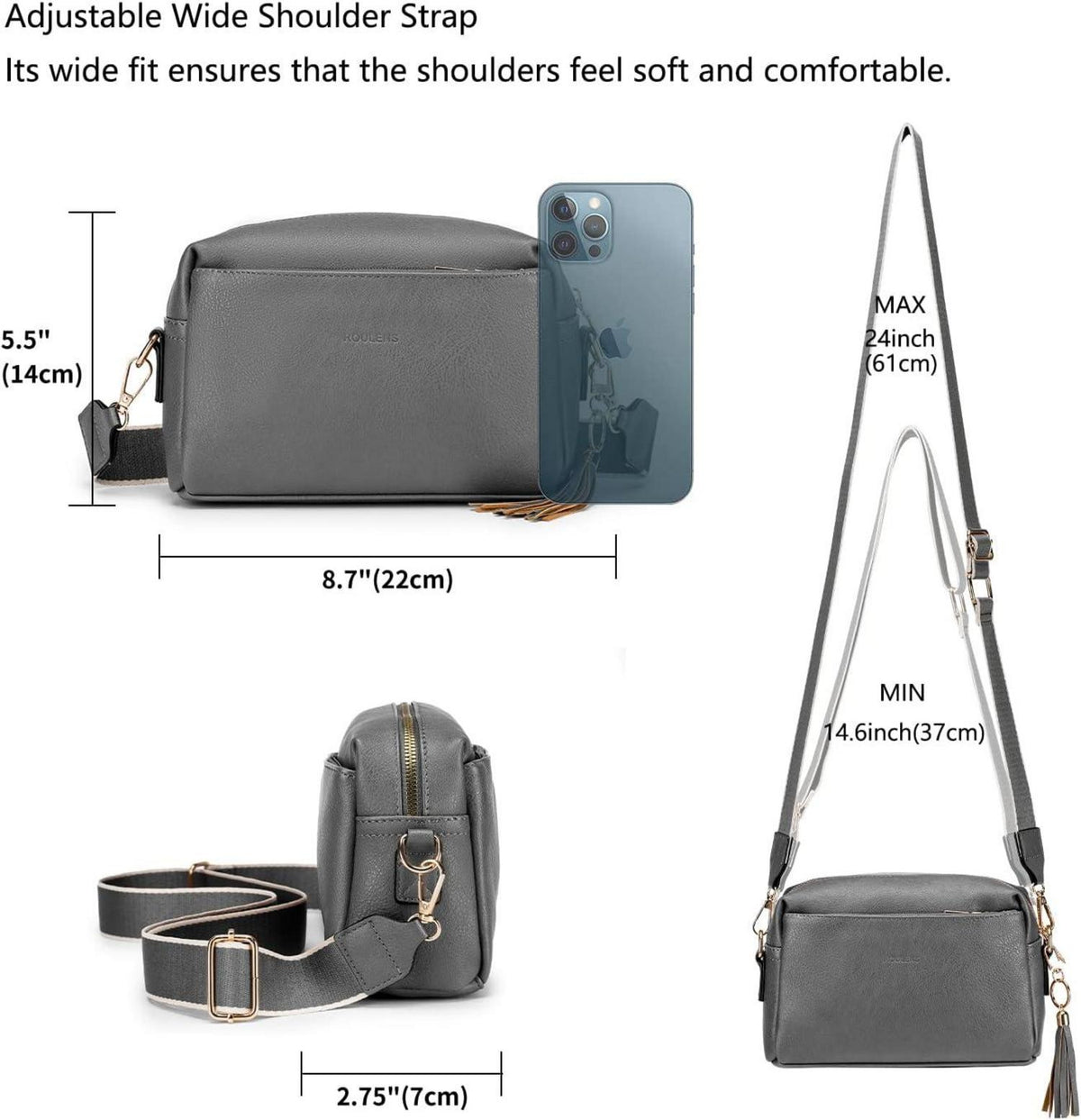 Damen Umhängetasche Vegan-Leder Crossbody Abendtasche