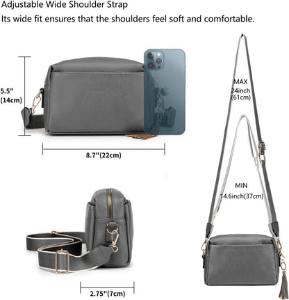 Damen Umhängetasche Vegan-Leder Crossbody Abendtasche