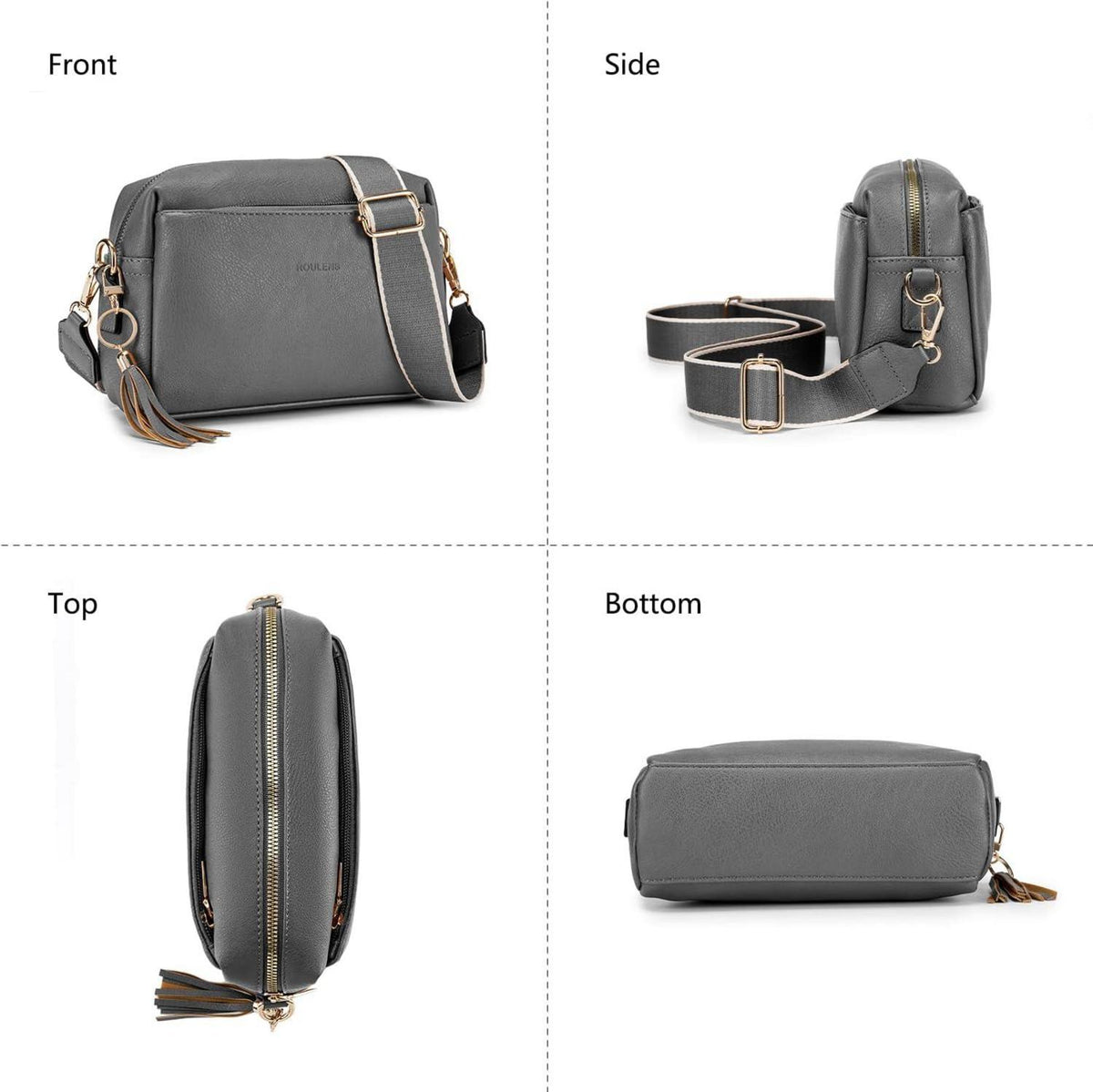 Damen Umhängetasche Veganem Leder Crossbody Schultertasche