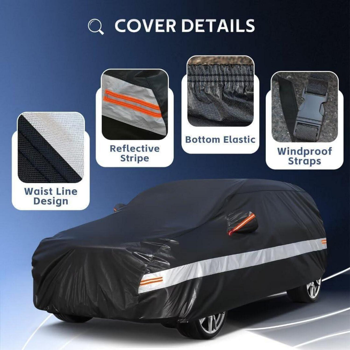 10-Schicht Auto Abdeckplane | Wasserdicht, UV-Schutz, Passend VW Polo/Clio/Yaris