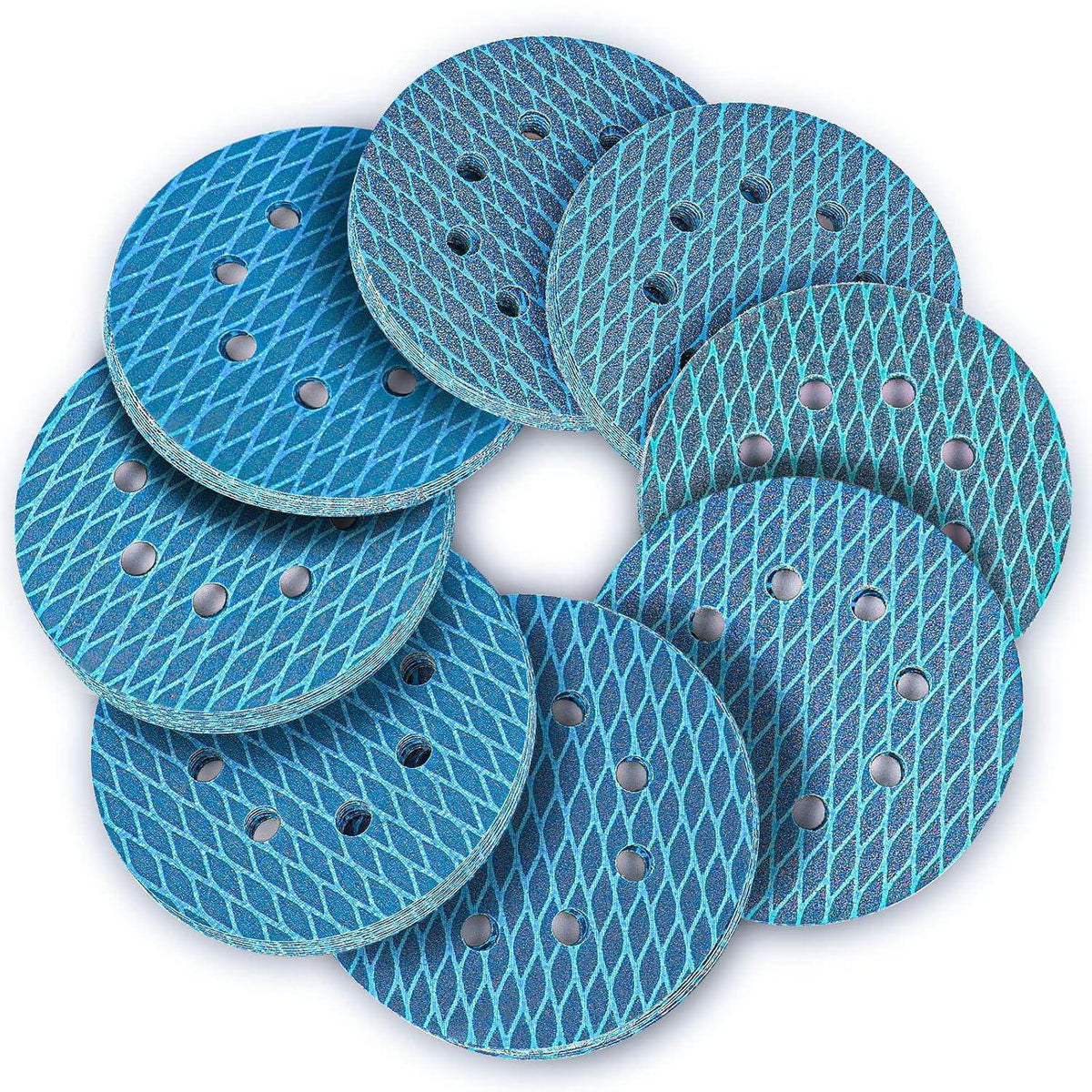 Schleifpapier 125mm Zirkonoxid 64tlg. Körnung Mix für Exzenterschleifer