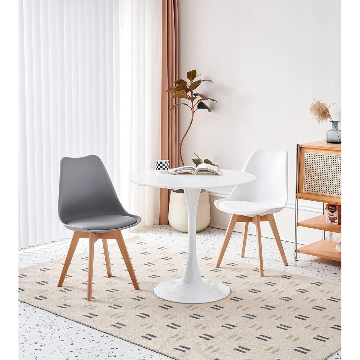 Runder Esstisch Weiß 80cm – Modern & Lässig