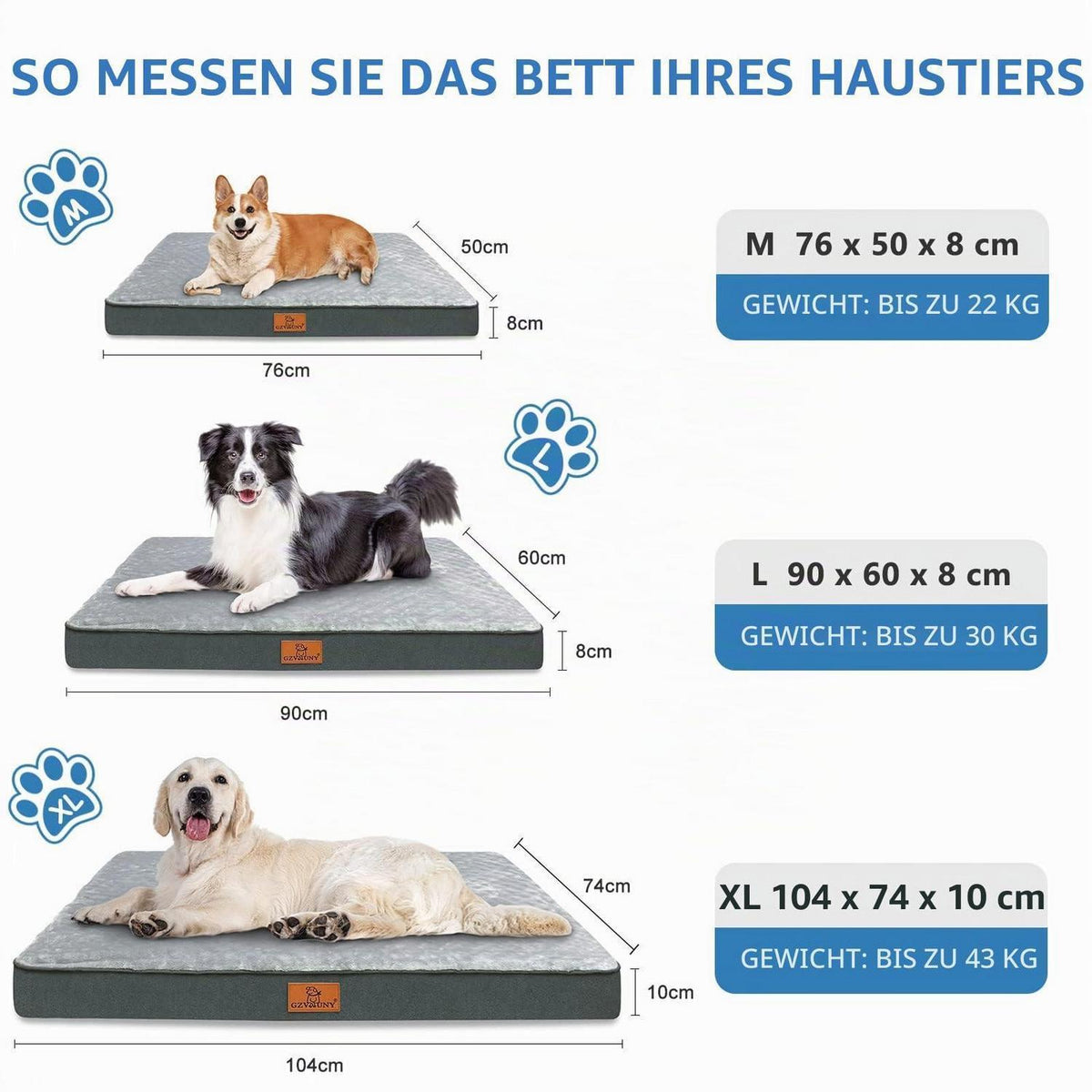 Orthopädisches Hundebett XXL – Wasserdicht & Bequem