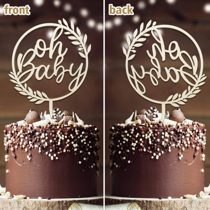 Oh Baby Holz Kuchen Topper Babyparty Gender Reveal Tortendeko
