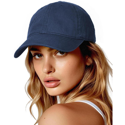 Vintage Damen Baseball Cap Baumwolle Blau – Verstellbare M