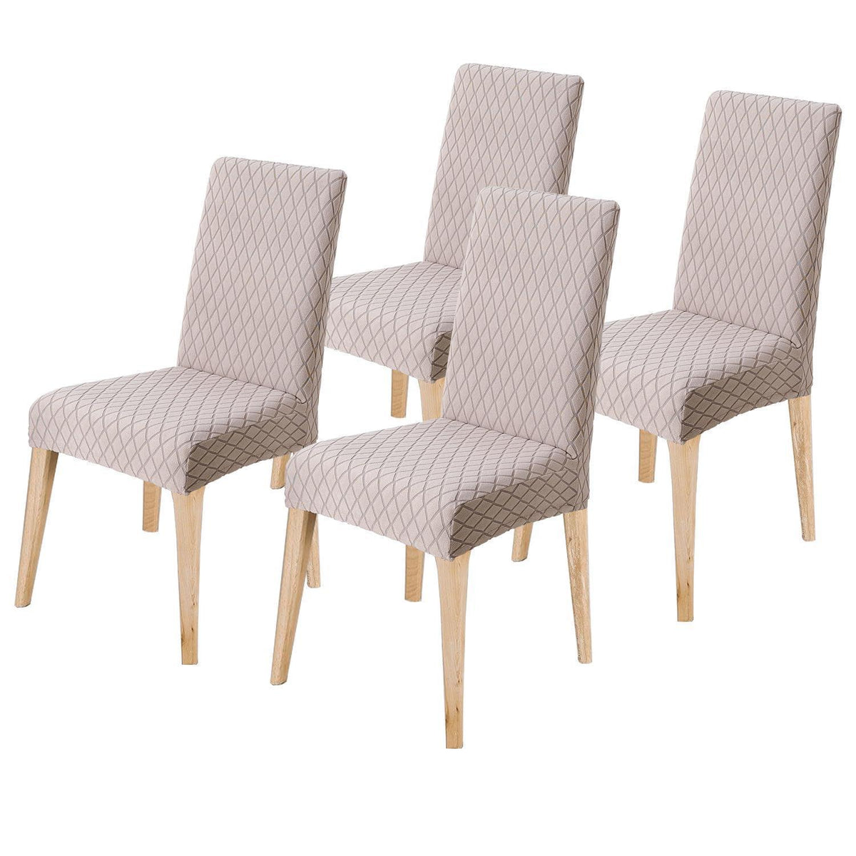 Stuhlhussen Set 4er – Taupe | Abnehmbar & Waschbar