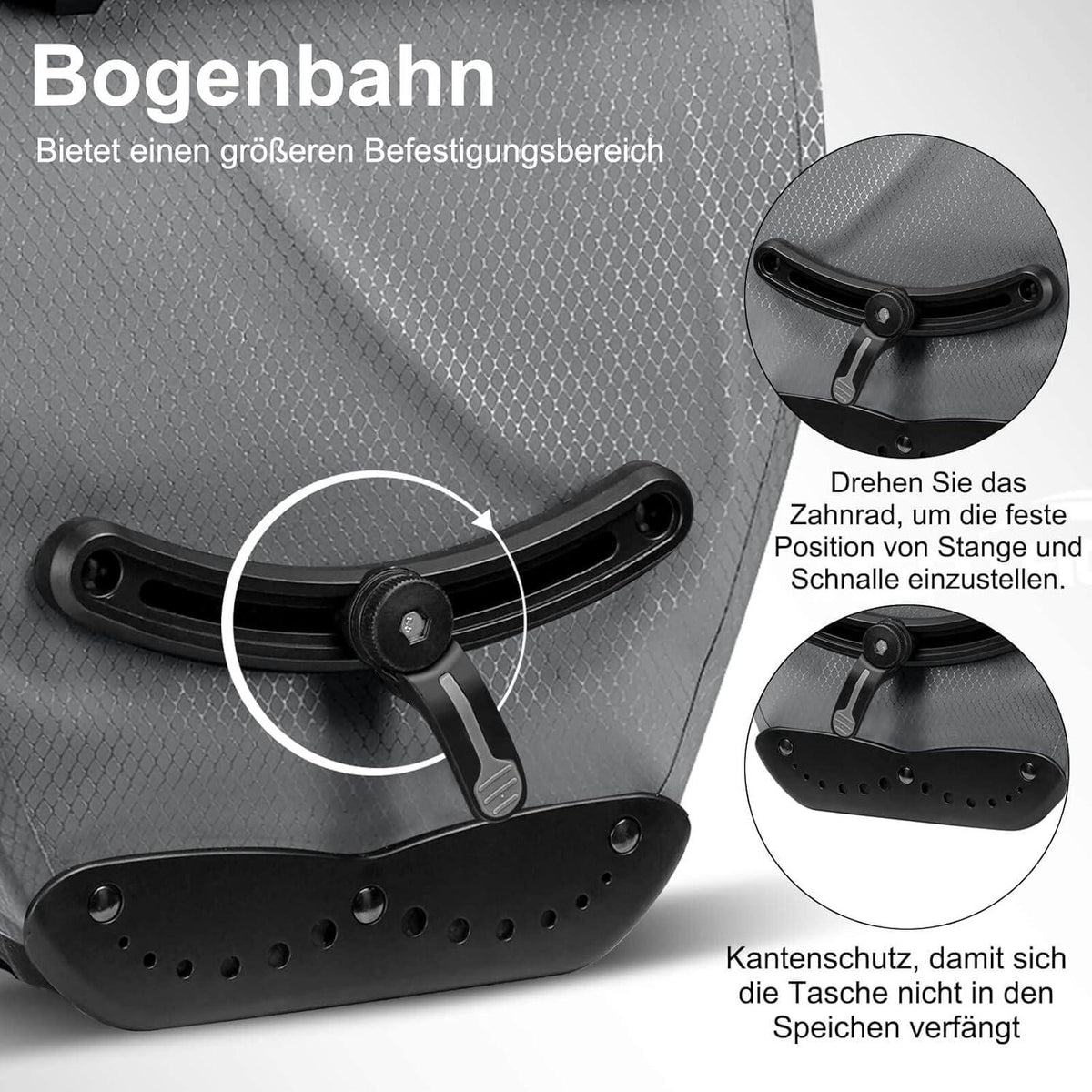 Toptrek Fahrradtasche Gepäckträger Wasserdicht 23-28L Grau