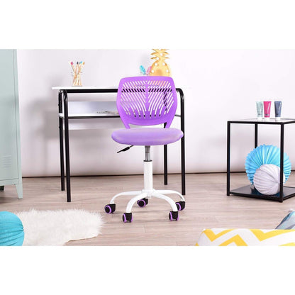 Ergonomischer Bürostuhl mit verstellbarer Höhe, Rosa & Lila