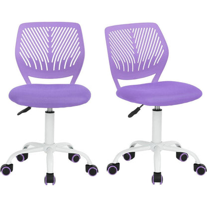 2er Set Lila Schreibtischstuhl Ergonomisch Verstellbar