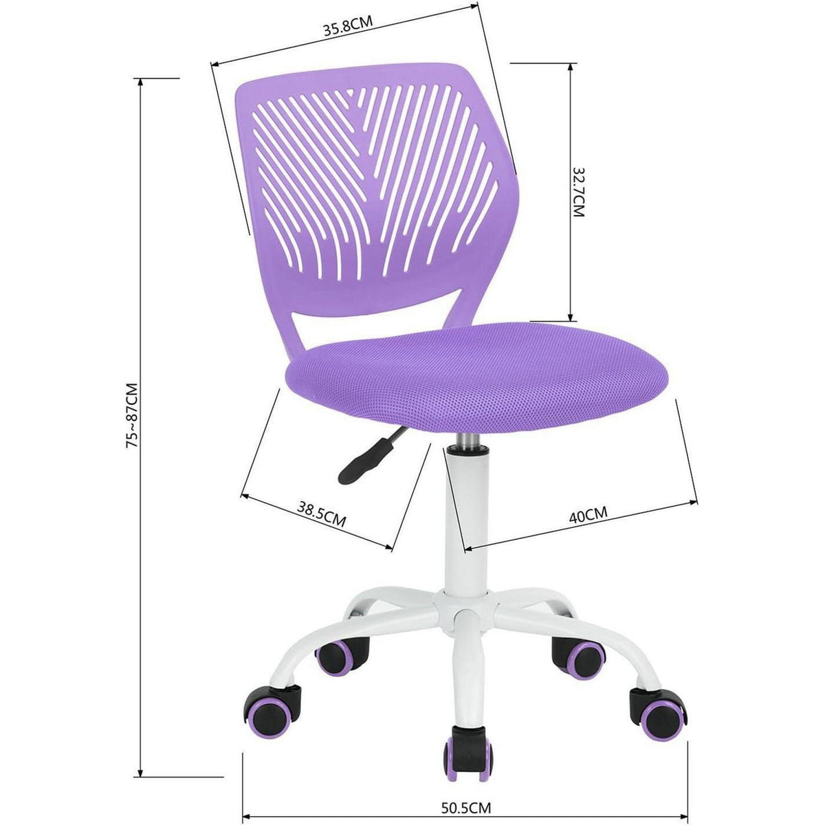 2er Set Lila Schreibtischstuhl Ergonomisch Verstellbar