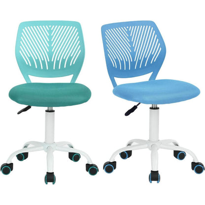 2er Set Schreibtischstuhl mit verstellbarer Höhe, Blau/Türkis
