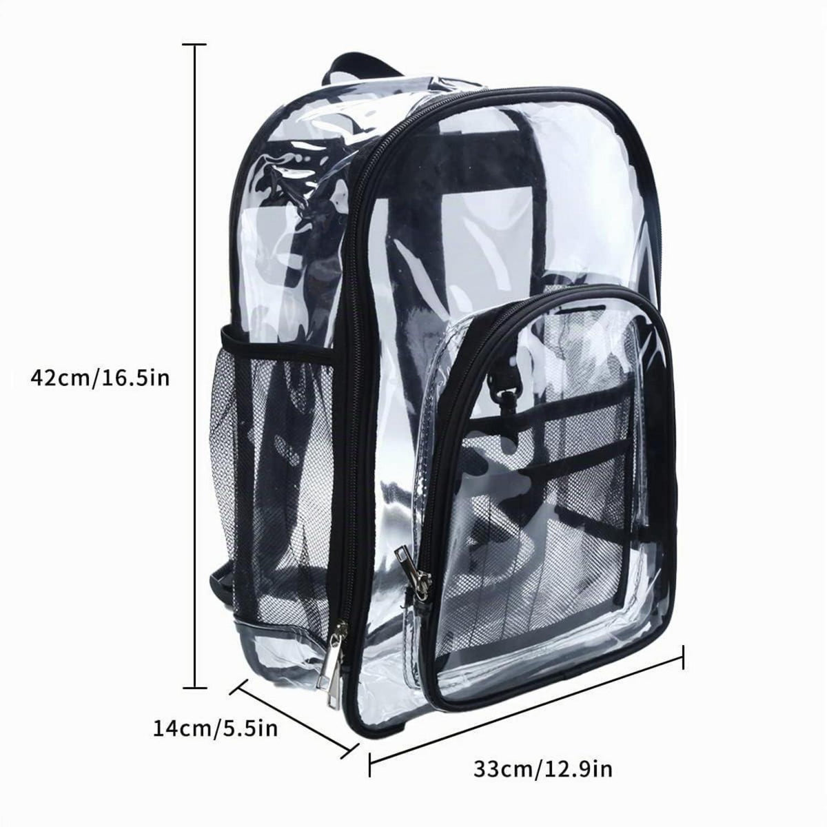 Transparenter Rucksack PVC Wasserdicht – Schulrucksack 33x25x10cm