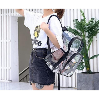 Transparenter Rucksack PVC Wasserdicht – Schulrucksack 33x25x10cm