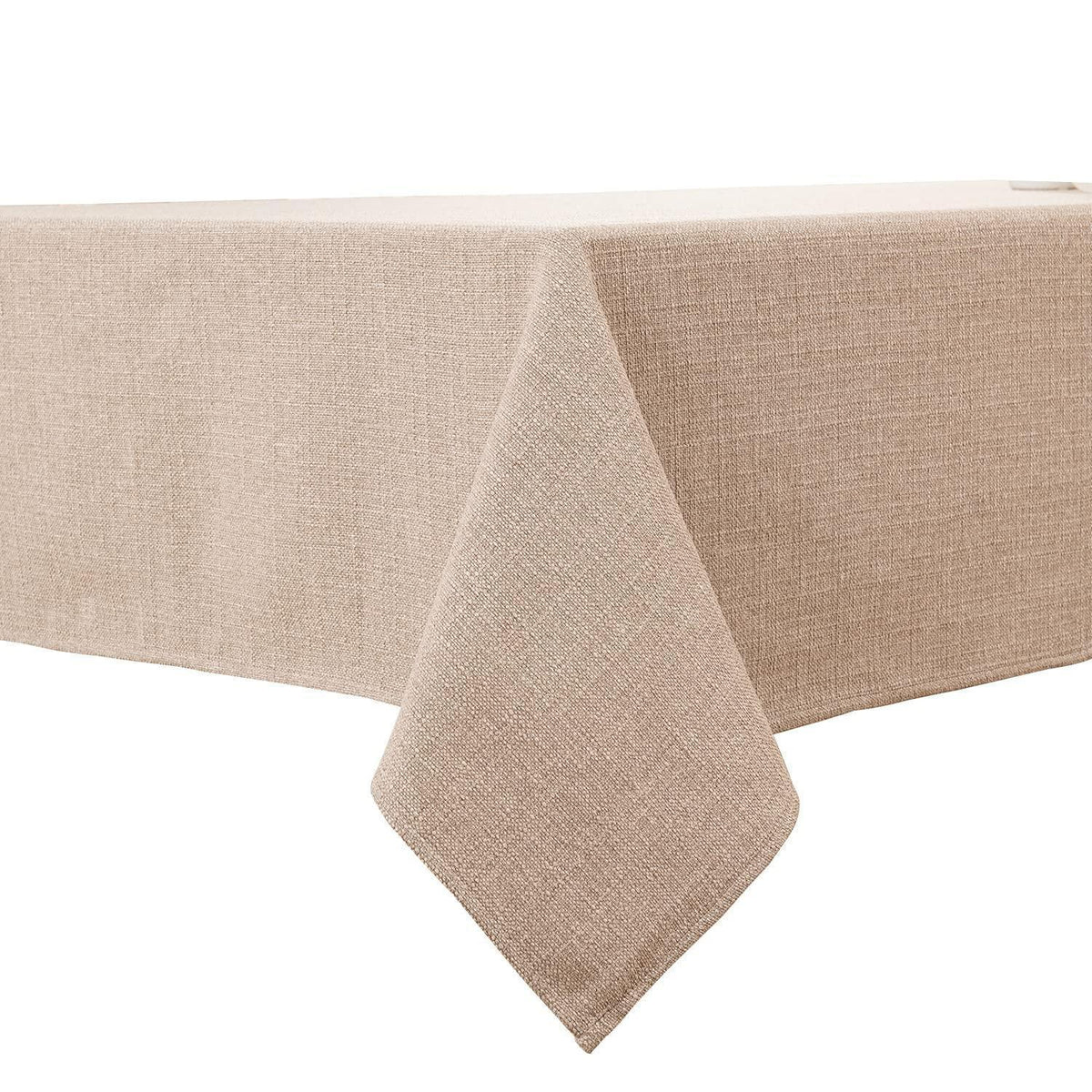 Beige Tischdecke 229x396 cm | Wasserabweisend & Leinenoptik