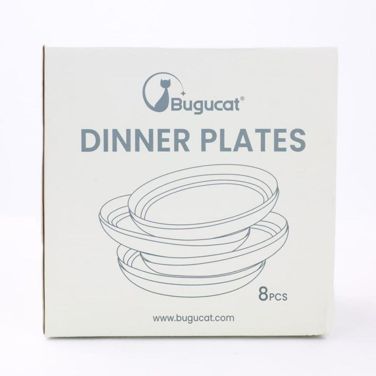 Bugucat Plastikteller Set 8er Schwarz 20CM Mikrowelle Spülmaschinenfest