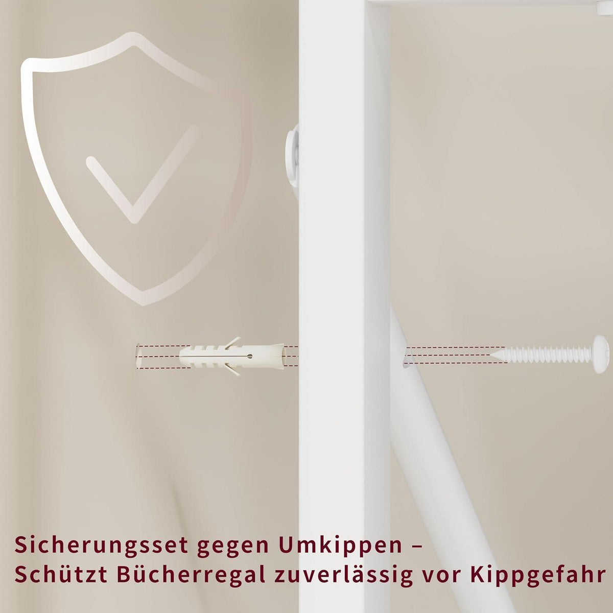 Bücherregal 6 Ebenen Holz Metall Standregal Weiß 120x180cm