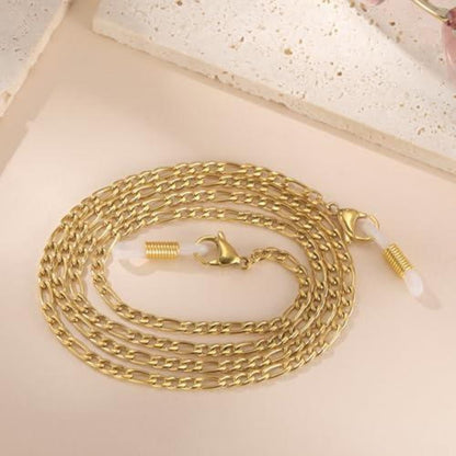 Figaro Brillenkette Edelstahl – Goldfarbene Perlenkette für Herren & Damen