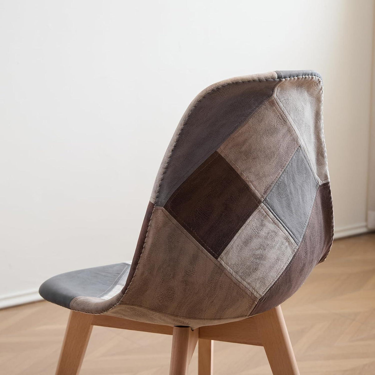 Patchwork Esszimmerstuhl Set (4 Stühle) – Braun