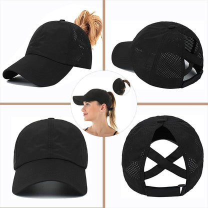 Damen Baseball Cap mit Pferdeschwanz – Schnelltrocknend & Einstellbar