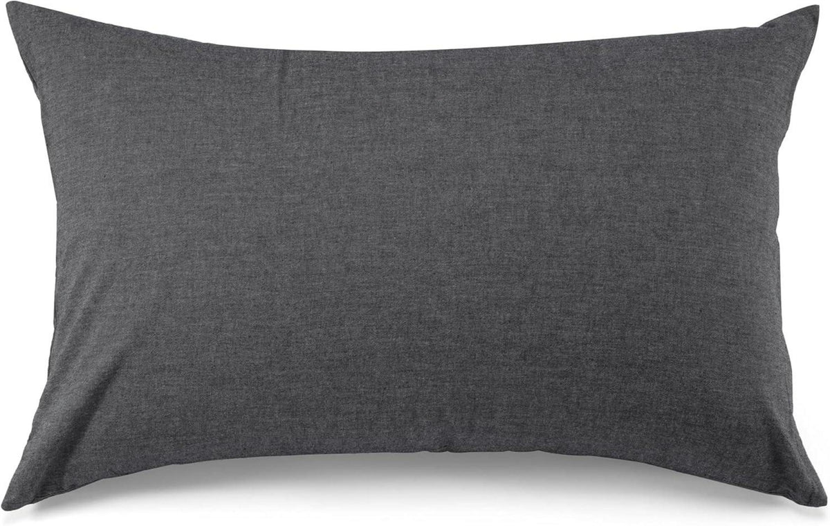 2er Set Kissenbezug 50x70 cm Baumwolle Dunkelgrau Superweich