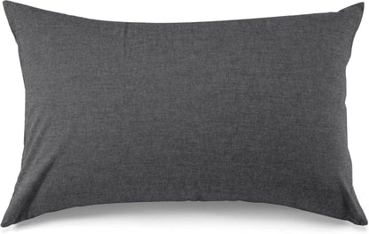 2er Set Kissenbezug 50x70 cm Baumwolle Dunkelgrau Superweich
