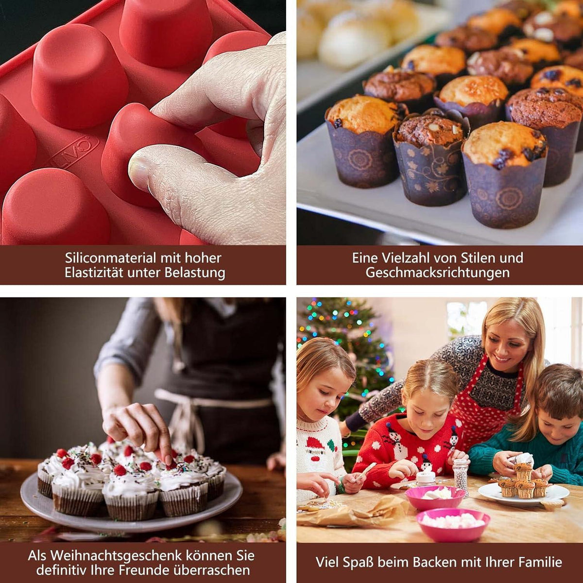 Silikon Muffinform 24er Set Mini Cupcake Backform Antihaft