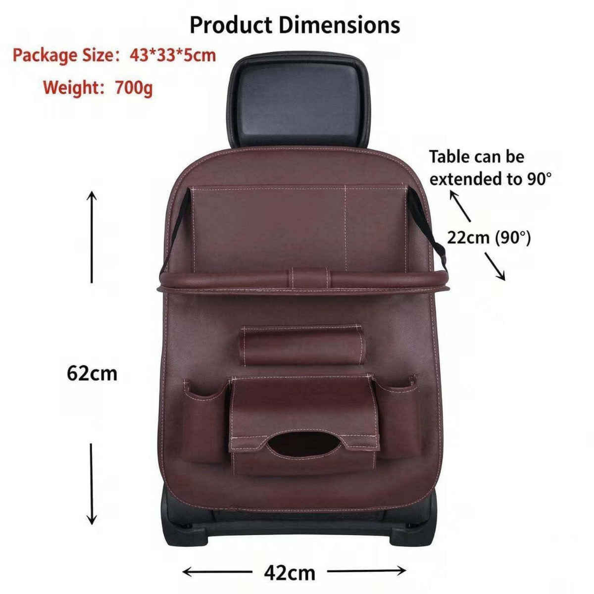 Auto Rücksitz Organizer mit Tablett & Tablet Halterung 2er Set