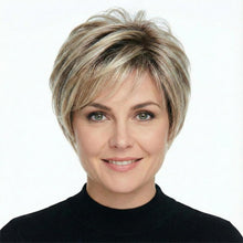 Ombre Blonde Pixie Perücke mit Pony – Kurz, flauschig & natürlich