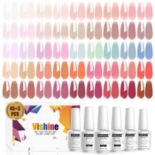 48er Gel Nagellack Set – Nude Pink, Rosa, Weiß & mehr