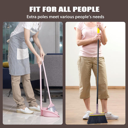 JEHONN Besen und Kehrschaufel Set 138CM 180 Grad Drehbar