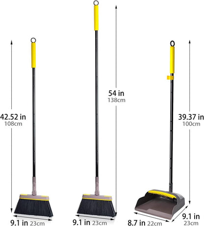 Besen und Kehrschaufel Set Langstiel 138CM 180 Grad drehbar