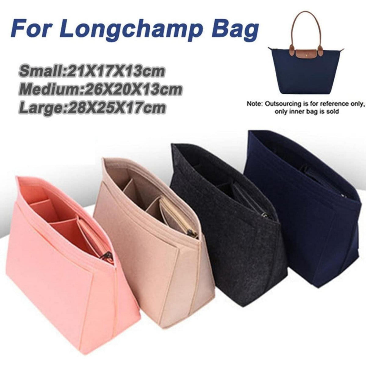 Handtaschen-Organizer Filz M Beige für Langlebigkeit und Ordnung