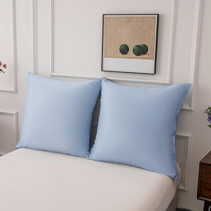 Kühlender Kissenbezug 40x40 cm 2er Set Blau Lyocell atmungsaktiv wendbar
