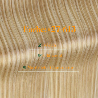 Blond Tape-in Haarverlängerung Echthaar 45cm #27/613