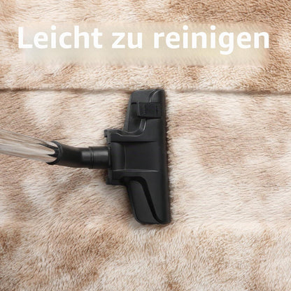 Runder Hochflor Teppich Wohnzimmer 160cm Khaki Weiß