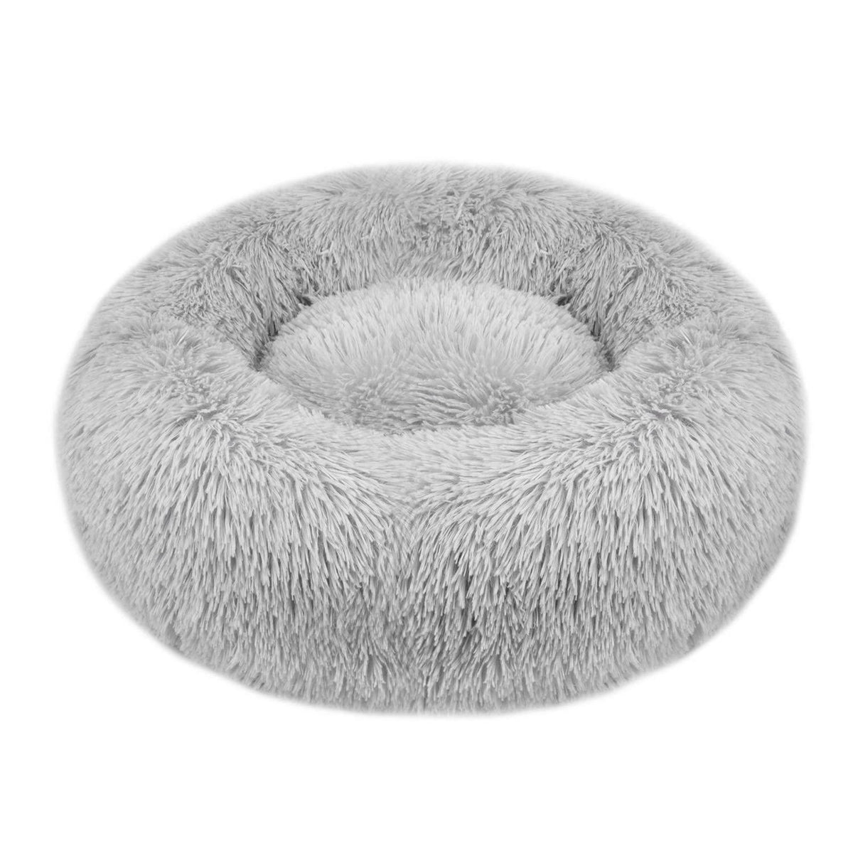 Rundes Donut Hundebett Flauschig Grau 70x70cm