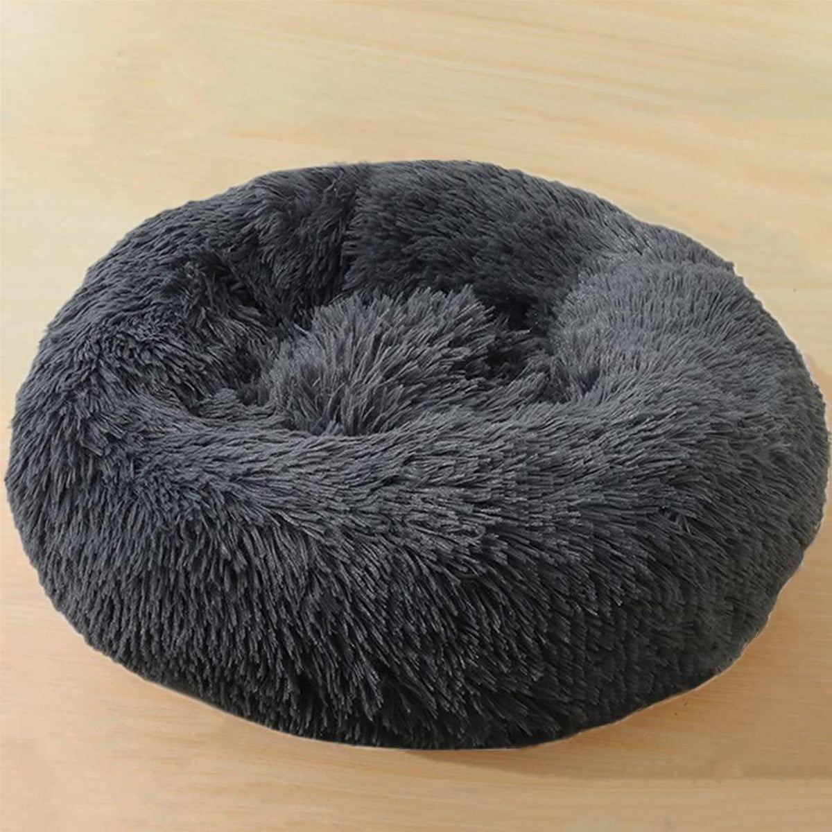 Flauschiges Hundebett Donut – Dunkelgrau, 100cm
