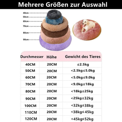 Flauschiges Hundebett Donut – Dunkelgrau, 100cm