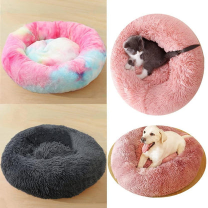 Flauschiges Hundebett Rund 100cm Kaffee – Waschbar & Rutschfest