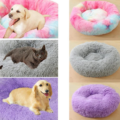 Flauschiges Hundebett Donut – Hellgrau, 100cm
