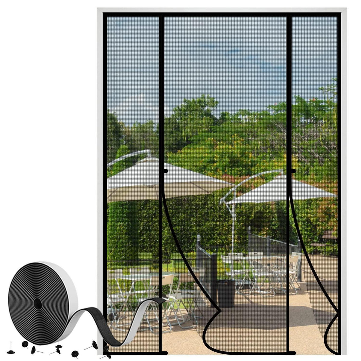 Magnet Fliegengitter Tür 160x230cm Katzen Sicher Schwarz