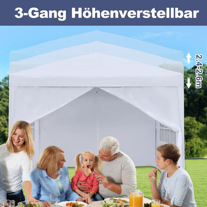 3x3m Pavillon wasserdicht mit Seitenteilen – Gartenzelt für Feste