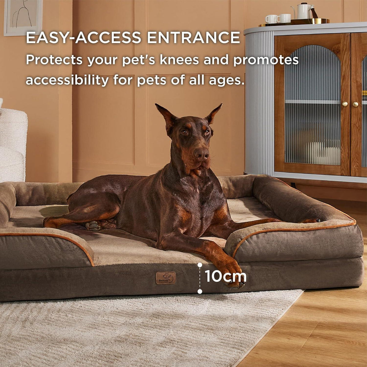 Orthopädisches Hundebett XXL, 134x106 cm, braun