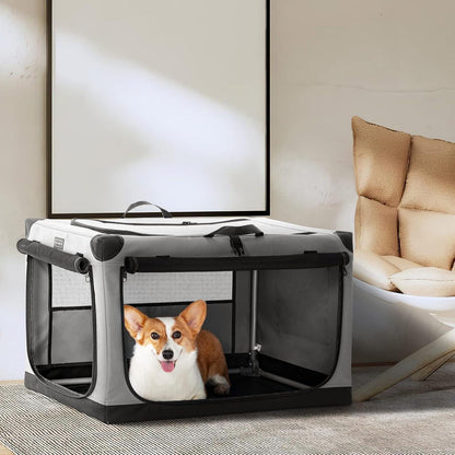 Faltbare Hundebox mit 3 Türen – Komfortabel & Sicher für Reisen