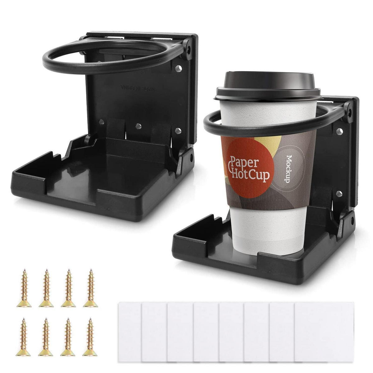 Klappbarer Getränkehalter Auto – 2er Set, 76mm Durchmesser