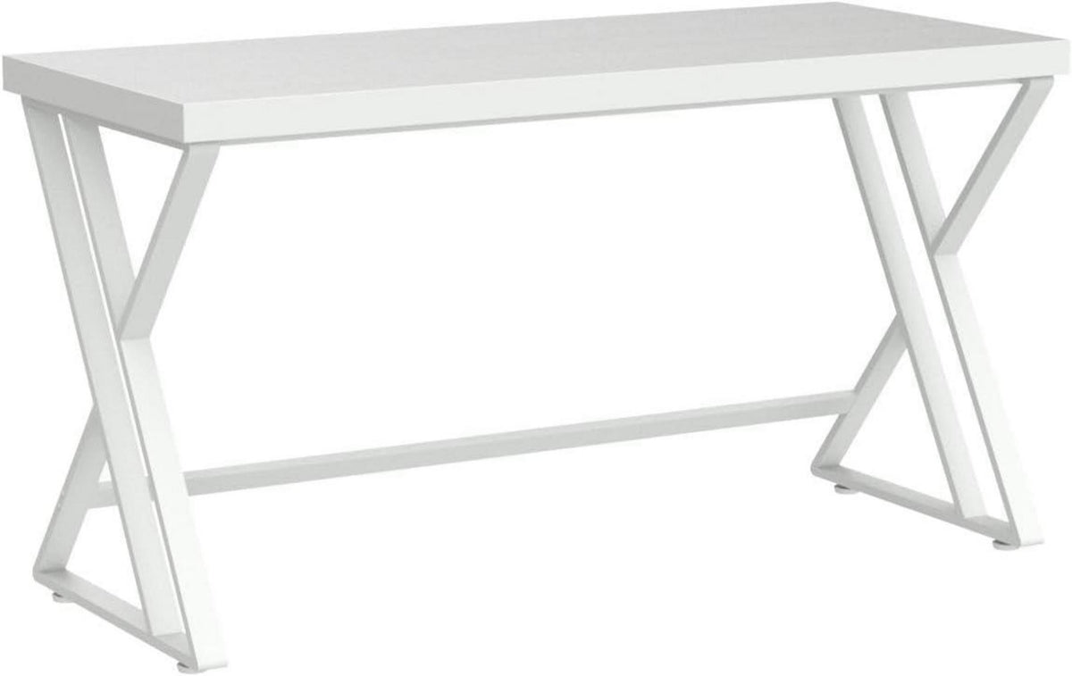 LVB Computertisch Studiertisch Industrie Design 140 x 60 cm Weiss
