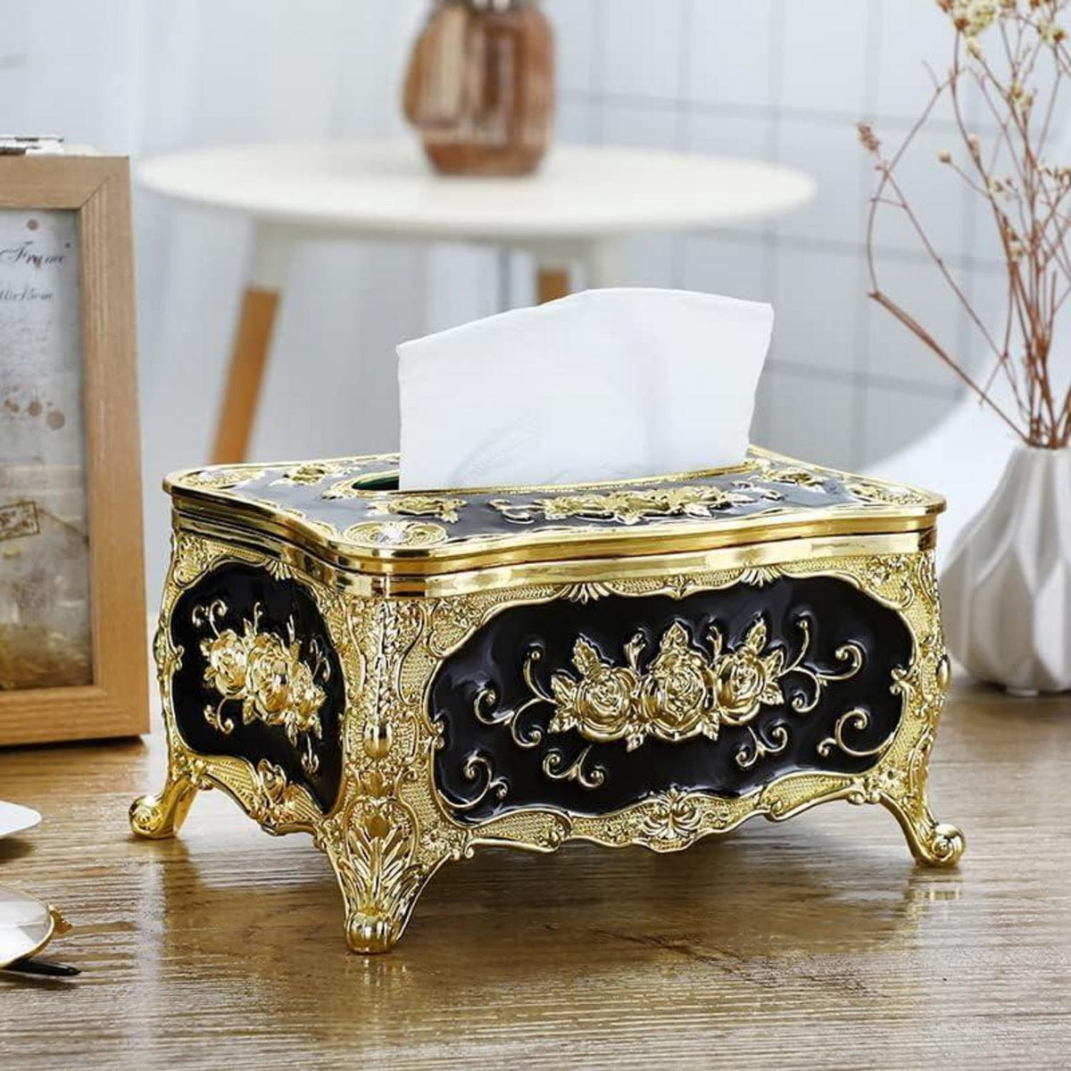 Retro Europäische Taschentuchbox Acryl Silber | Dekoratives Geschenk